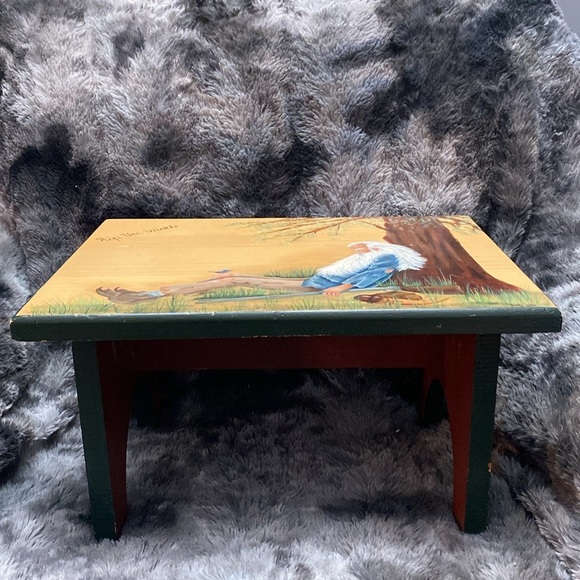 Hand-Painted Folk Art Stool - Picture 10 of 16